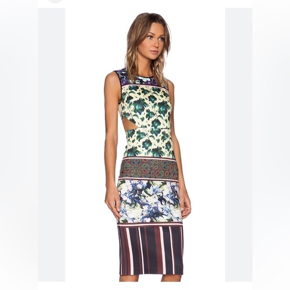 CLOVER Canyon Floral Collage Midi Dress